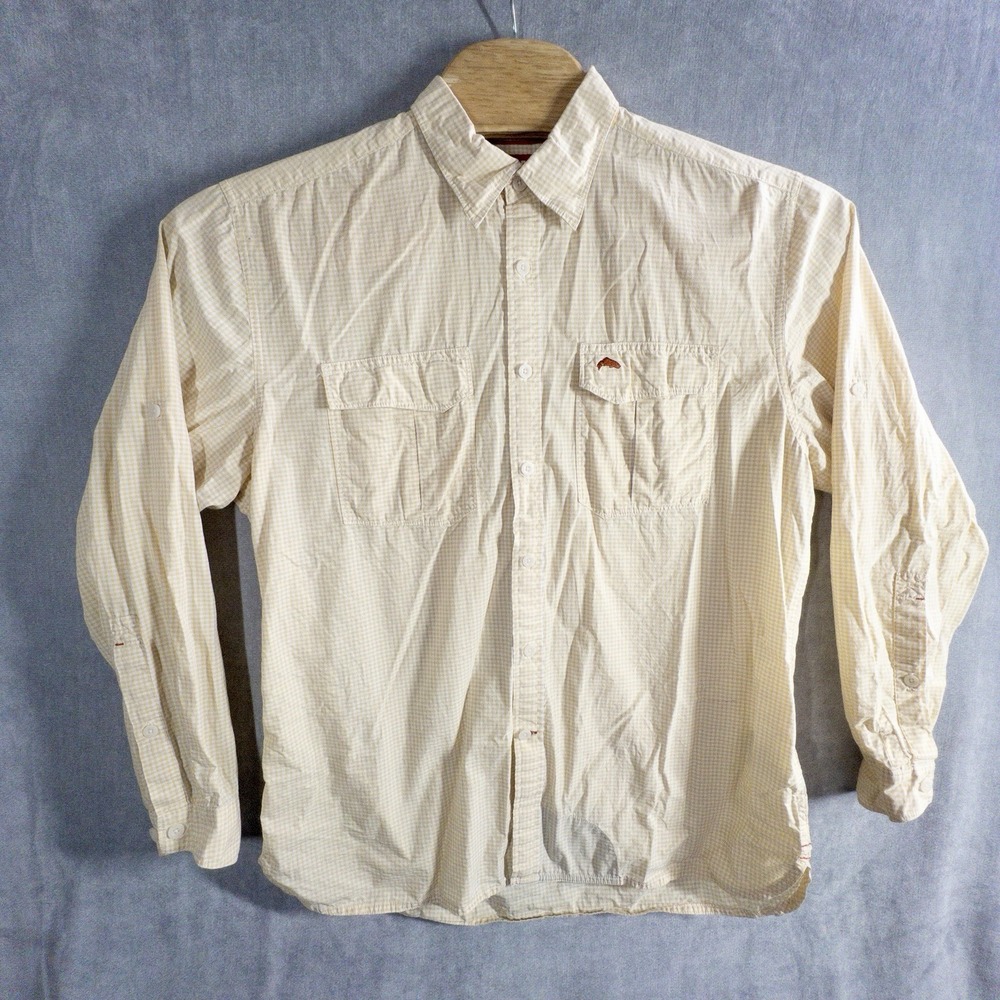 Simms‎ Fishing Button Up 100% Cotton Shirt Mens Large Gorpcore Lake Outdoors